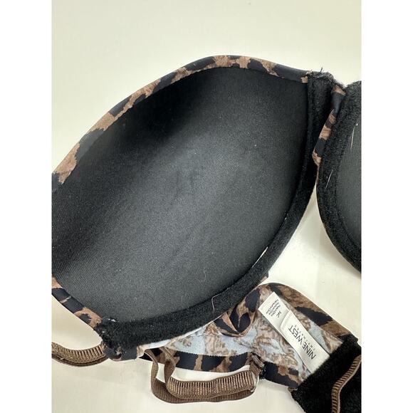 Nine West Womens Bra Brown Animal Print Padded Size 34C - Picture 5 of 11